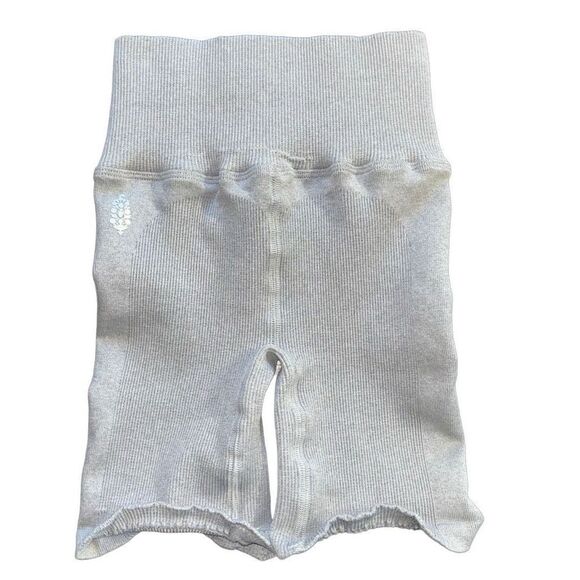 Free people High Waist Ribbed Biker Shorts In Grey - Picture 2 of 9